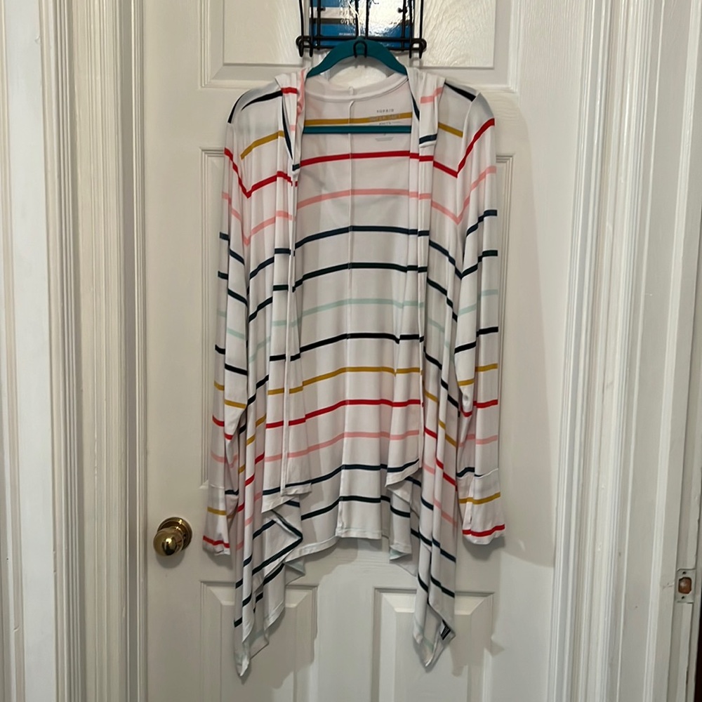 Soft knit multicolored thin material cardigan